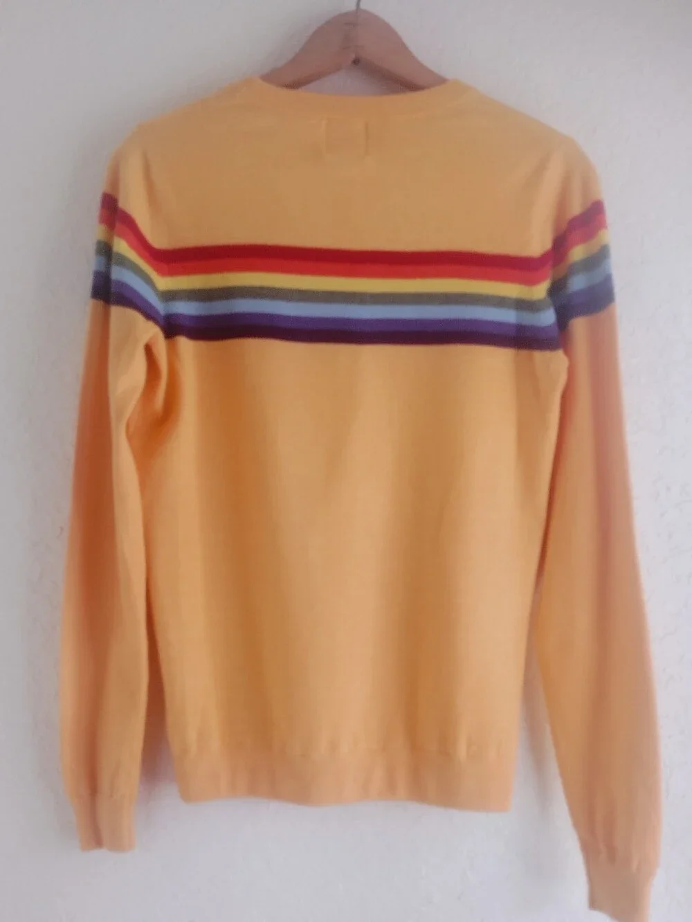 MADELEINE THOMPSON X AQUA Mustard Sweater With Rainbow